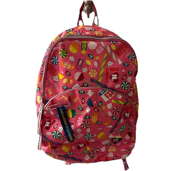 EUC VTG Harajuku Lovers Backpack Pink Sweet Tooth Lollipop Candy Gwen Stefani - Picture 1 of 16